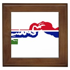 Gambia Flag Map Geography Outline Framed Tile by Sapixe