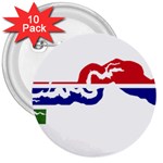 Gambia Flag Map Geography Outline 3  Buttons (10 pack)  Front