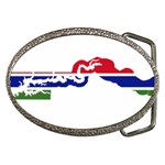 Gambia Flag Map Geography Outline Belt Buckles Front