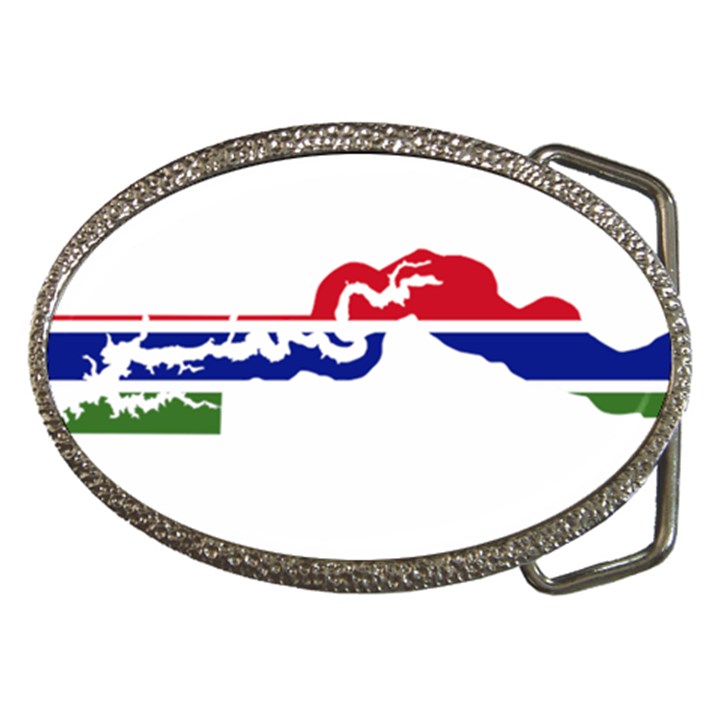 Gambia Flag Map Geography Outline Belt Buckles