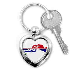 Gambia Flag Map Geography Outline Key Chain (heart) by Sapixe