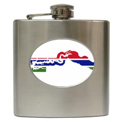 Gambia Flag Map Geography Outline Hip Flask (6 Oz) by Sapixe