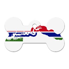 Gambia Flag Map Geography Outline Dog Tag Bone (two Sides) by Sapixe