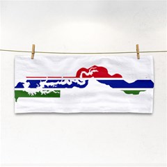 Gambia Flag Map Geography Outline Hand Towel by Sapixe