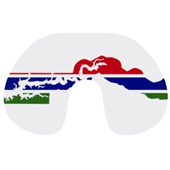 Gambia Flag Map Geography Outline Travel Neck Pillow by Sapixe