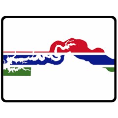 Gambia Flag Map Geography Outline Double Sided Fleece Blanket (large)  by Sapixe