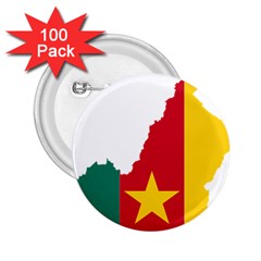 Cameroon Flag Map Geography 2 25  Buttons (100 Pack)  by Sapixe