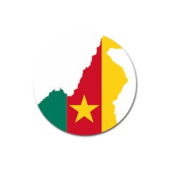 Cameroon Flag Map Geography Magnet 3  (round) by Sapixe