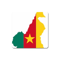 Cameroon Flag Map Geography Square Magnet by Sapixe