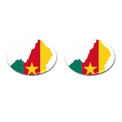 Cameroon Flag Map Geography Cufflinks (oval) by Sapixe