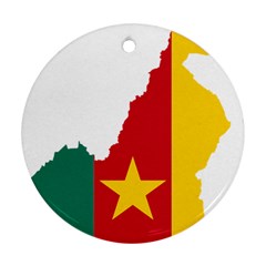 Cameroon Flag Map Geography Round Ornament (two Sides) by Sapixe