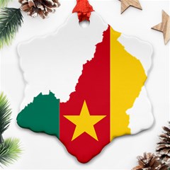 Cameroon Flag Map Geography Snowflake Ornament (two Sides) by Sapixe