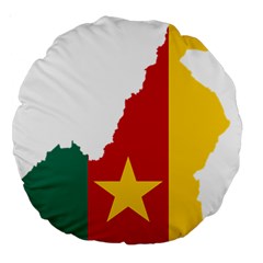 Cameroon Flag Map Geography Large 18  Premium Round Cushions by Sapixe