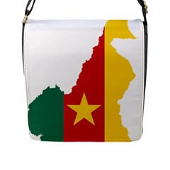 Cameroon Flag Map Geography Flap Closure Messenger Bag (l) by Sapixe