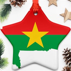 Burkina Faso Flag Map Geography Ornament (star) by Sapixe