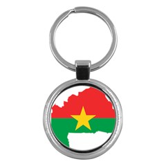 Burkina Faso Flag Map Geography Key Chain (round) by Sapixe