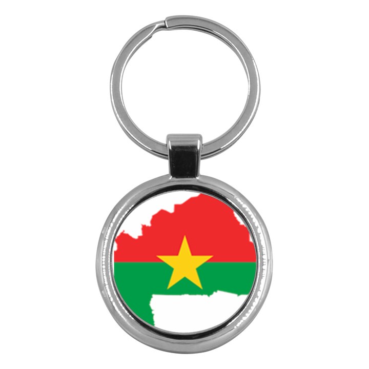 Burkina Faso Flag Map Geography Key Chain (Round)