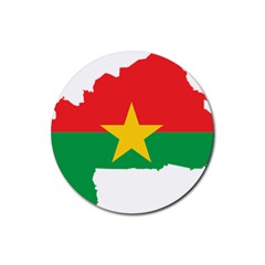 Burkina Faso Flag Map Geography Rubber Coaster (round)  by Sapixe