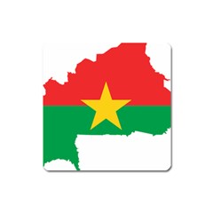 Burkina Faso Flag Map Geography Square Magnet by Sapixe