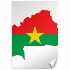 Burkina Faso Flag Map Geography Canvas 12  X 18  by Sapixe