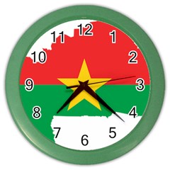 Burkina Faso Flag Map Geography Color Wall Clock by Sapixe