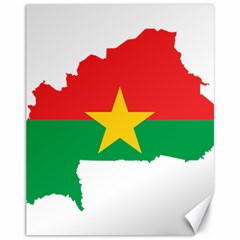 Burkina Faso Flag Map Geography Canvas 11  X 14  by Sapixe