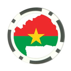 Burkina Faso Flag Map Geography Poker Chip Card Guard (10 Pack) by Sapixe