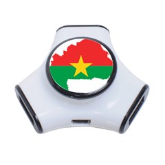 Burkina Faso Flag Map Geography 3-port Usb Hub by Sapixe