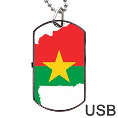 Burkina Faso Flag Map Geography Dog Tag Usb Flash (one Side) by Sapixe