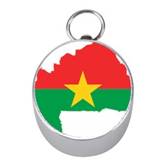 Burkina Faso Flag Map Geography Mini Silver Compasses by Sapixe