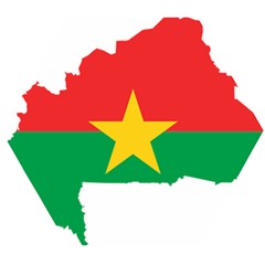 Burkina Faso Flag Map Geography Wooden Puzzle Hexagon by Sapixe