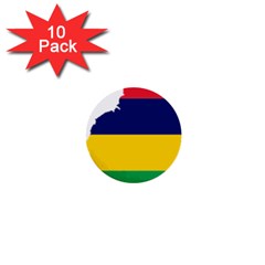 Mauritius Flag Map Geography 1  Mini Buttons (10 pack) 