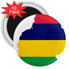 Mauritius Flag Map Geography 3  Magnets (10 pack) 