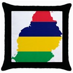 Mauritius Flag Map Geography Throw Pillow Case (Black) Front