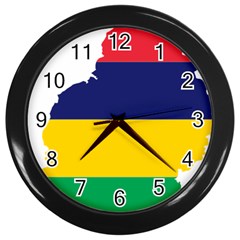 Mauritius Flag Map Geography Wall Clock (black) by Sapixe