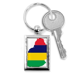 Mauritius Flag Map Geography Key Chain (Rectangle)