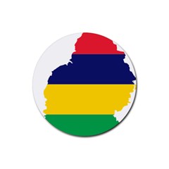 Mauritius Flag Map Geography Rubber Coaster (Round) 