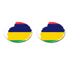 Mauritius Flag Map Geography Cufflinks (Oval)