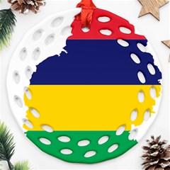 Mauritius Flag Map Geography Ornament (Round Filigree)