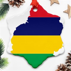 Mauritius Flag Map Geography Ornament (Snowflake)