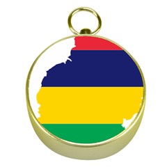 Mauritius Flag Map Geography Gold Compasses