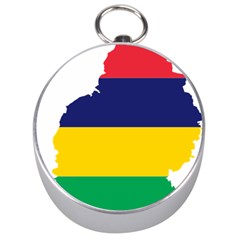 Mauritius Flag Map Geography Silver Compasses