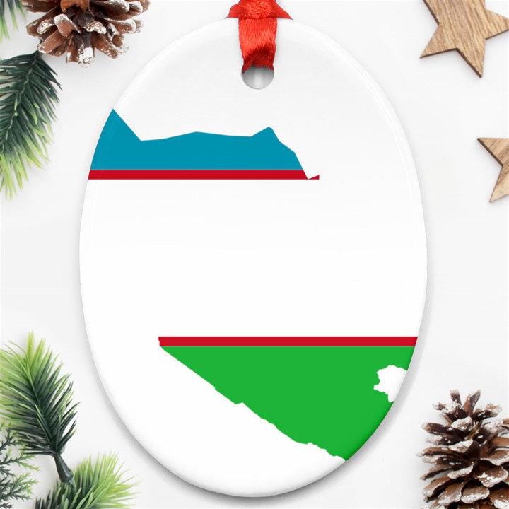 Borders Country Flag Geography Map Ornament (Oval)