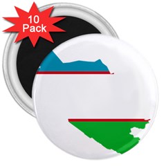 Borders Country Flag Geography Map 3  Magnets (10 Pack)  by Sapixe