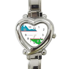 Borders Country Flag Geography Map Heart Italian Charm Watch by Sapixe