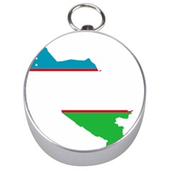 Borders Country Flag Geography Map Silver Compasses