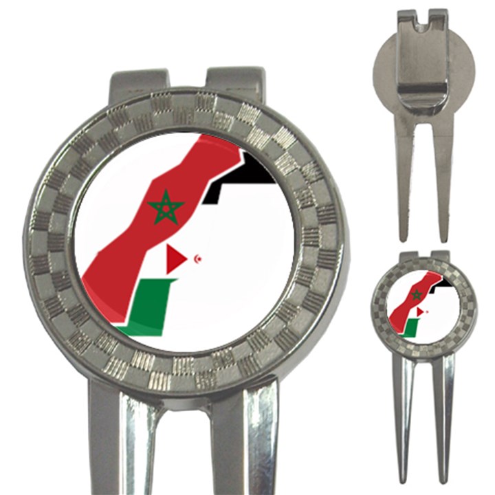 Western Sahara Flag Map Geography 3-in-1 Golf Divots