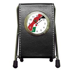 Western Sahara Flag Map Geography Pen Holder Desk Clock by Sapixe