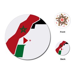 Western Sahara Flag Map Geography Playing Cards Single Design (round) by Sapixe