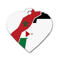 Western Sahara Flag Map Geography Dog Tag Heart (two Sides) by Sapixe